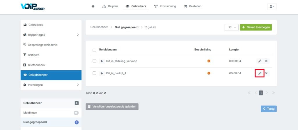 Geluidsfragmenten groeperen