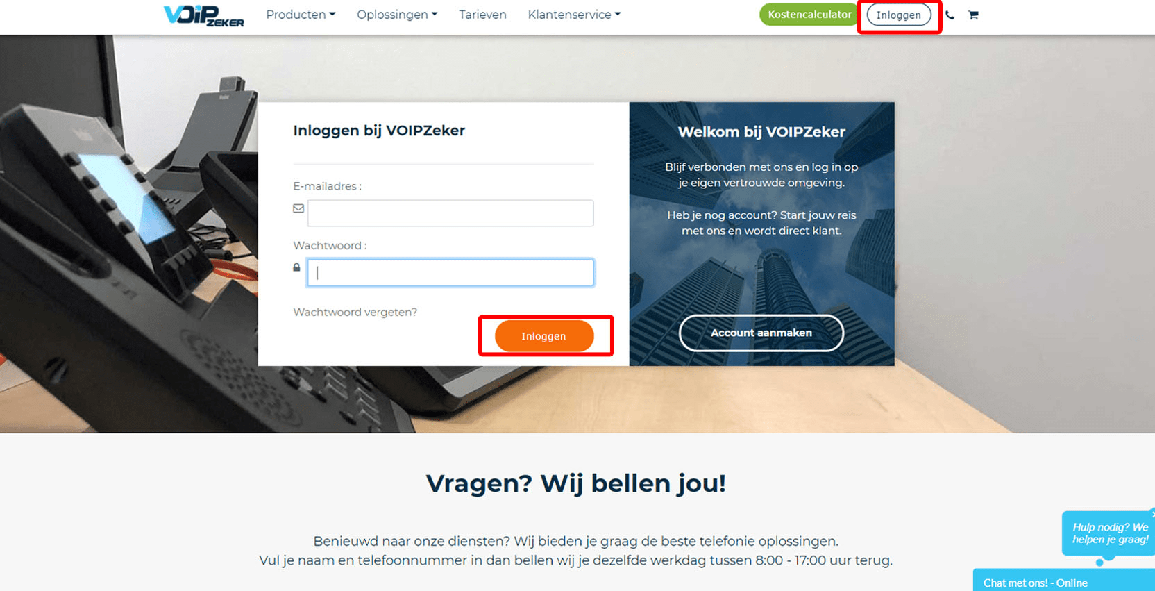 Belplan aanmaken