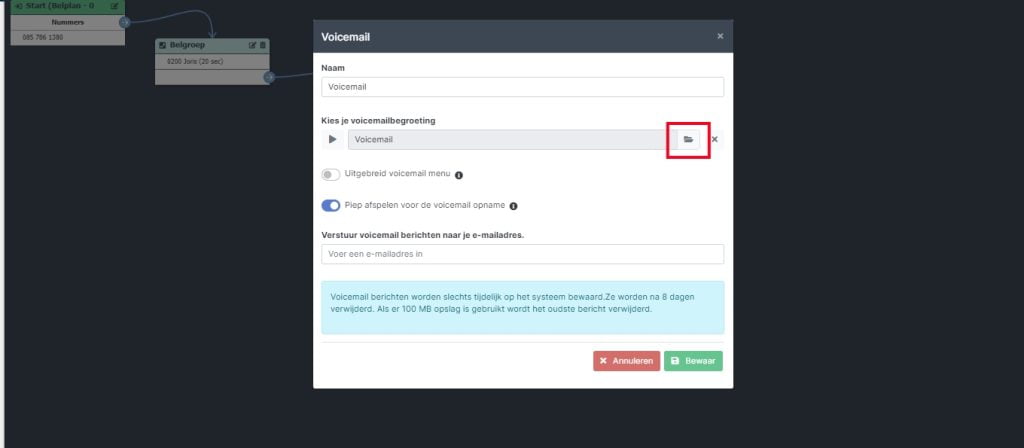 Voicemail audiobestand wijzigen 05