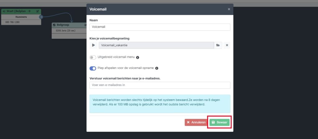 Voicemail audiobestand wijzigen 07