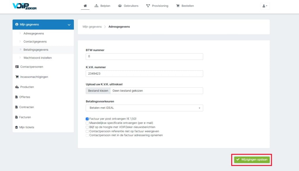 factuur per post 6