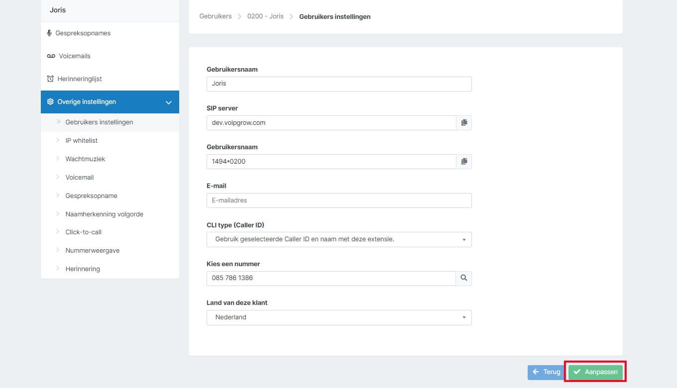 nummerweergave instellen 2.7