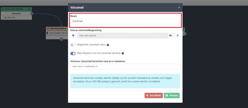 voicemail-afdeling