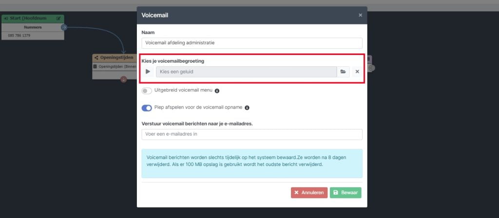 voicemail-afdeling