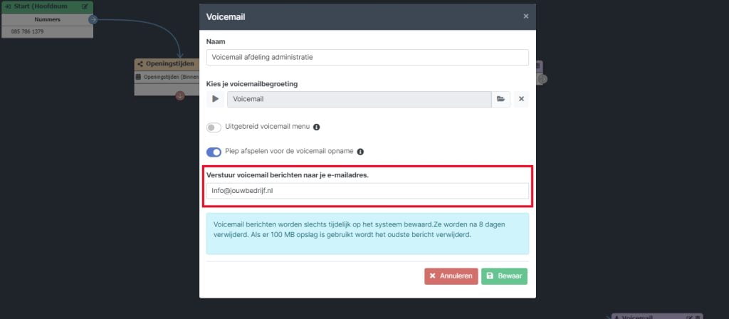 voicemail-afdeling