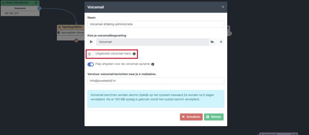 voicemail-afdeling