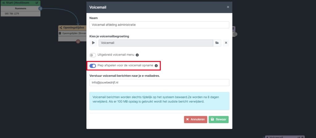 voicemail-afdeling