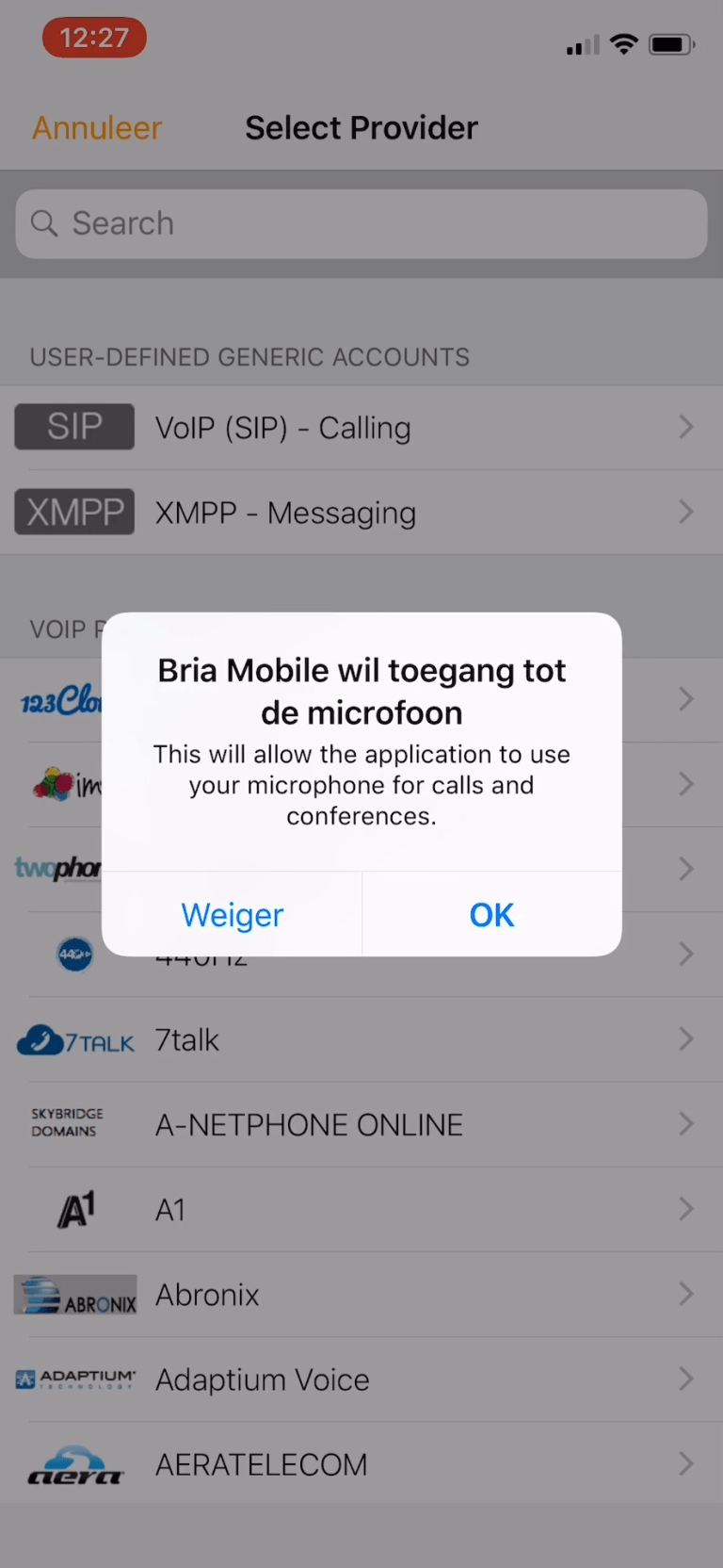 6 Hoe kan ik Bria Mobile instellen voor de iPhone handleiding
