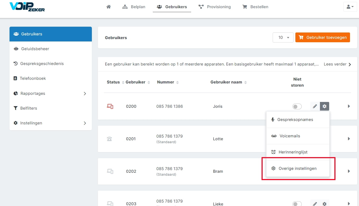 gespreksopname activeren 2