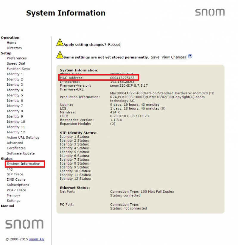 Snom 320 2