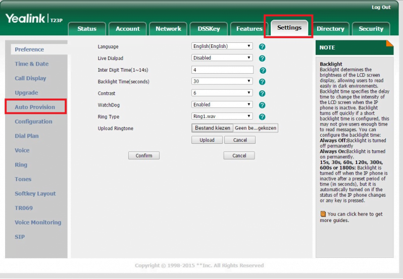 yealink provisioning 7