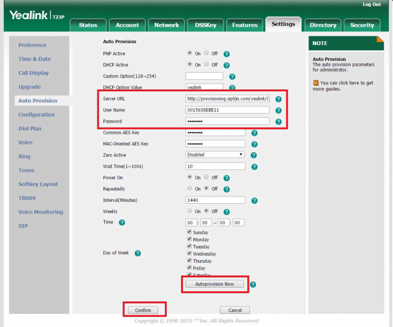 yealink provisioning 8
