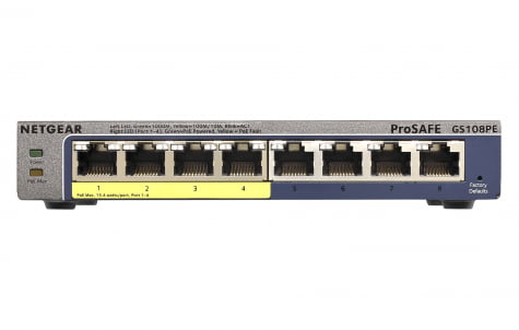 product-693-1 1 Netgear ProSafe Plus GS108PE-300EUS 8 Poort (4x PoE) Gigabit Switch