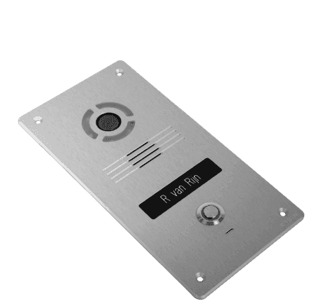 product-1239-2-2.png 1 Robin SlimLine SIP Intercom, IP camera, 1 toets, Silver(inbouw)