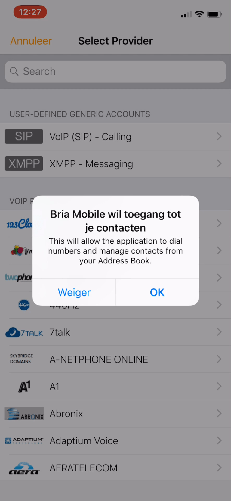 5 Hoe kan ik Bria Mobile instellen voor de iPhone handleiding