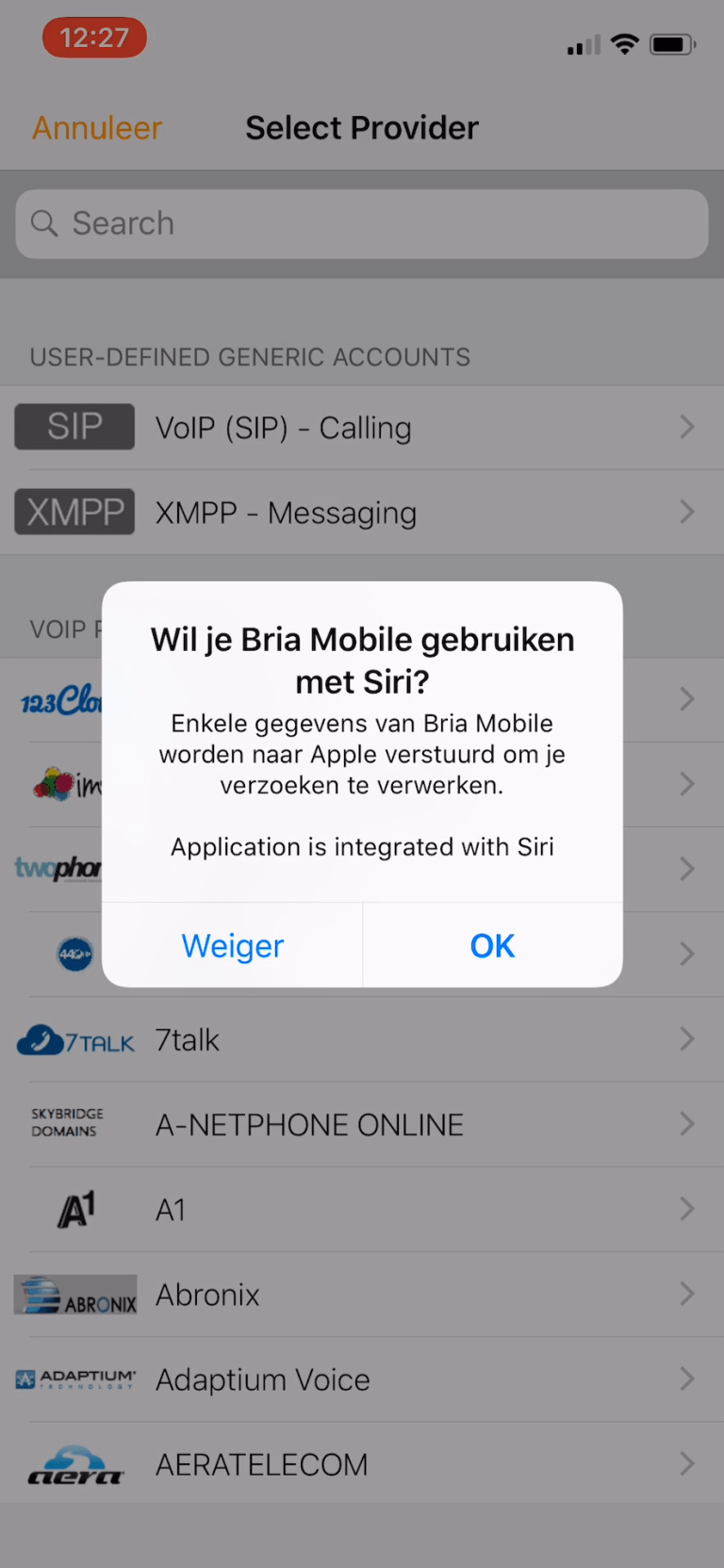 7 Hoe kan ik Bria Mobile instellen voor de iPhone handleiding